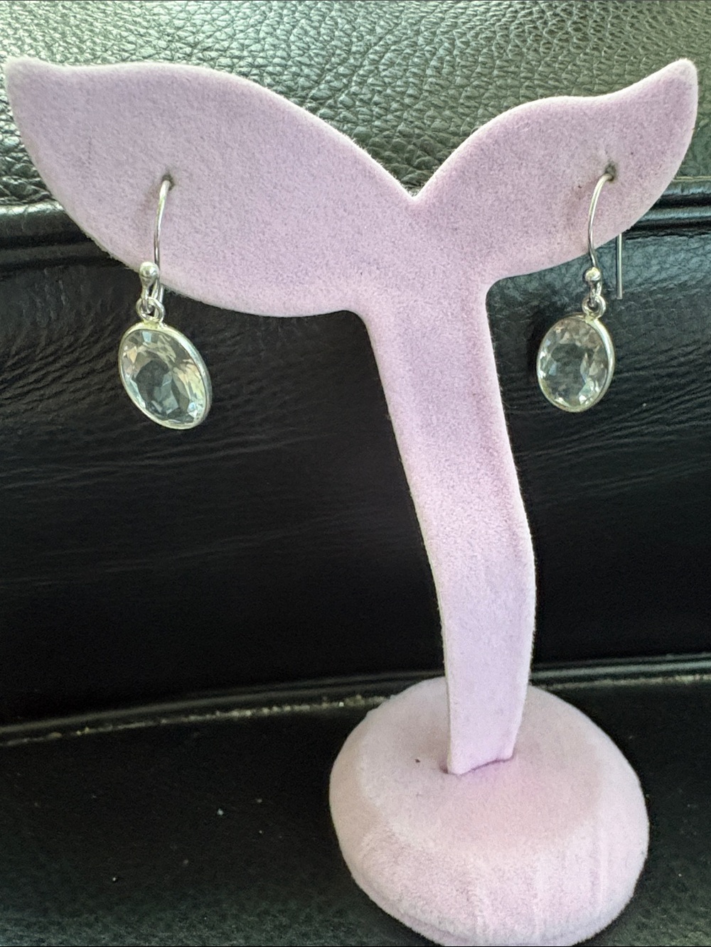 Sterling Silver Drop Dangle Earrings - White Topaz